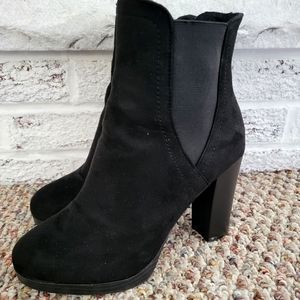 Womens Black Suade Booties